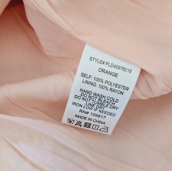 🏷️ARULA 'C' Orange Pink Floral Puff Sleeve Organza Fit Flare Mini Dress 3X - Picture 9 of 12